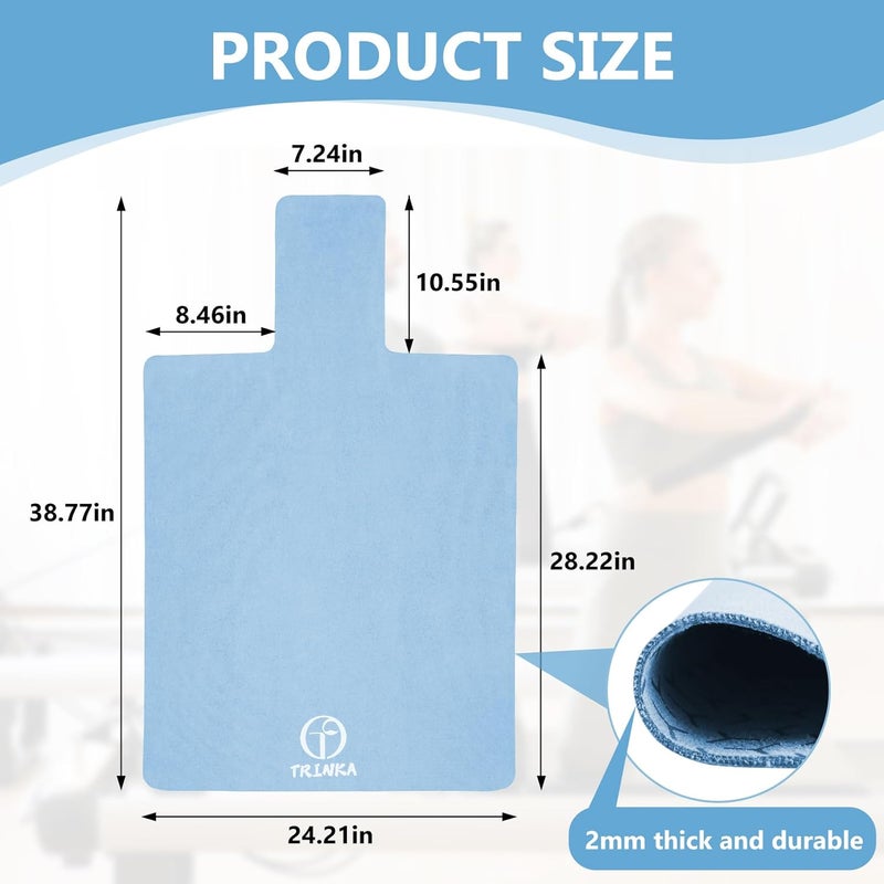 TRINKA Non-Slip Pilates Reformer Mat, 2mm Thick Pilates Reformer Machine Cover Mat, 39" x 24" Foldable Washable Absorb Sweat Accessory for Home, Studio, Gym Fitness - Image 2
